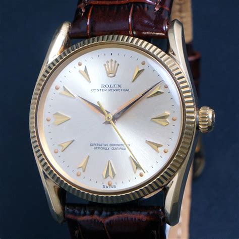 Stunning 1961 Rolex 1011 Bombe Solid 14K Yellow